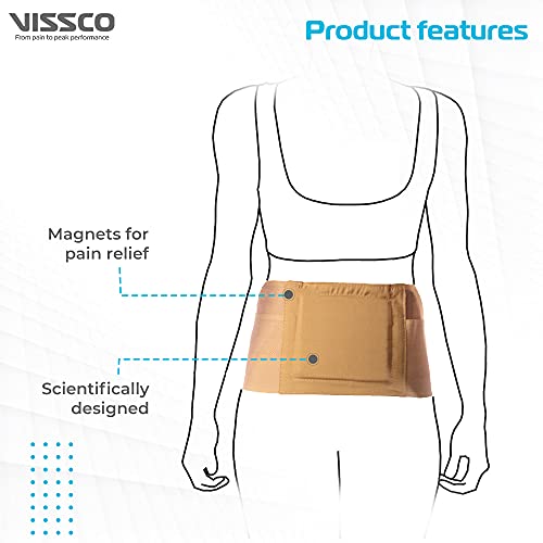 Vissco Magnetic Back Support for for the Lumbar Spine, Back Injury, Pain Solution for Back (Beige)- Medium - Image 3