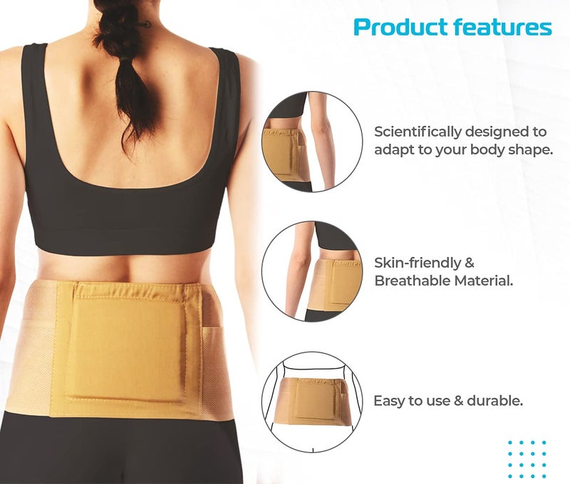 Vissco Magnetic Back Support for for the Lumbar Spine, Back Injury, Pain Solution for Back (Beige)- Medium - Image 4