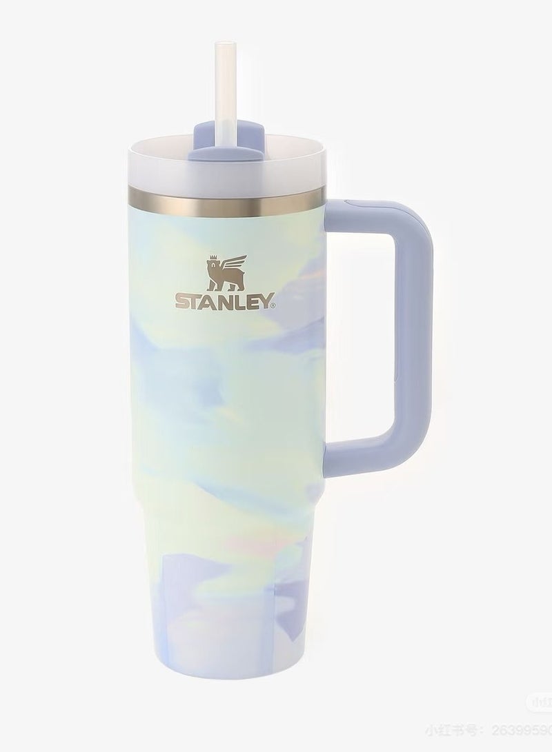 Stanley Quencher H2.0 FlowState Stainless Steel Vacuum Insulated Tumbler with Lid and Straw for Water, Iced Tea or Coffee, Smoothie and More, 40 oz Stainless Steel 32x15x 10cm,Macaron Blue  - Image 1