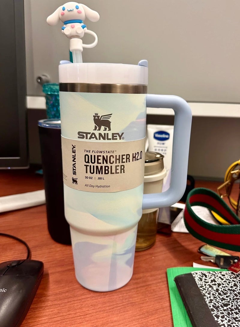 Stanley Quencher H2.0 FlowState Stainless Steel Vacuum Insulated Tumbler with Lid and Straw for Water, Iced Tea or Coffee, Smoothie and More, 40 oz Stainless Steel 32x15x 10cm,Macaron Blue  - Image 3