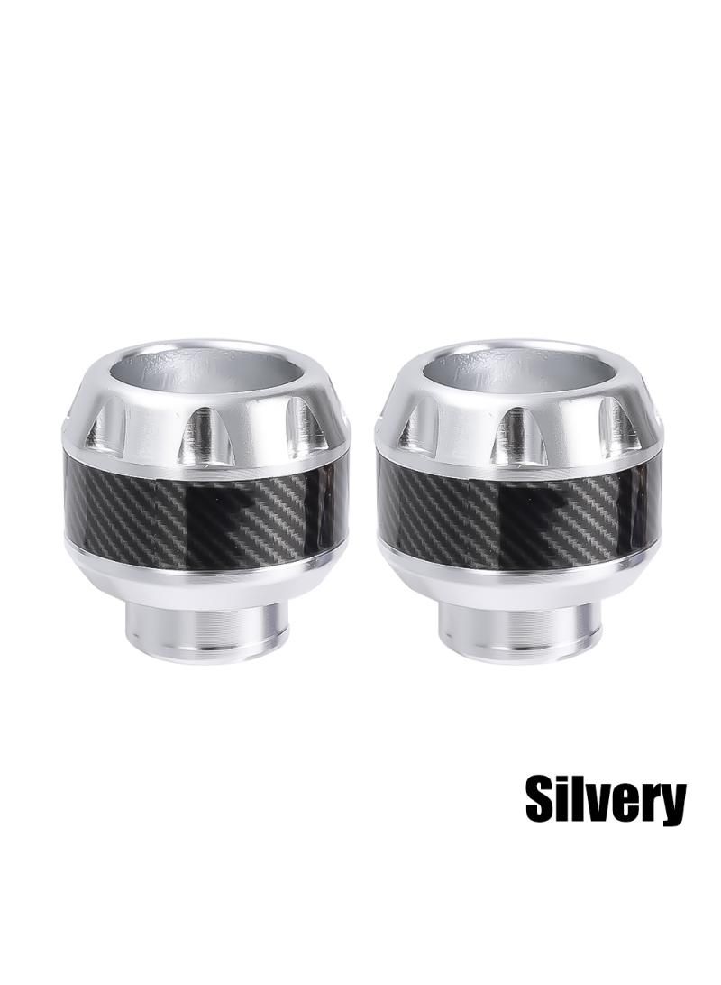 Generic Silvery 2pcs Motorcycle Front Fork Cup Frame Slider Aluminum Alloy Protector Motorbike Scooter Shock Absorption Front Fork Cups  - Image 1