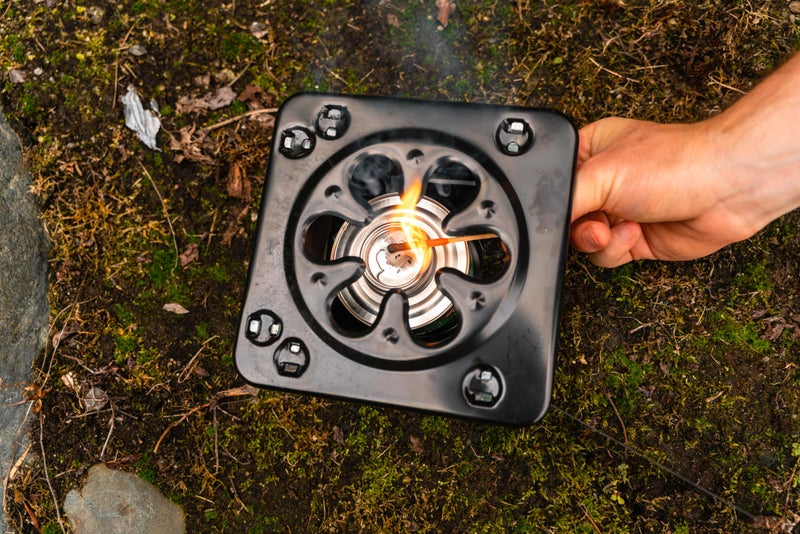 Coghlan's Portable Folding Camp Stove â€“ Compact, Lightweight Steel Cooking Stove for Camping, Backpacking, Hiking, or Emergency Use â€“ Uses Canned Heat or Fuel Tablets, Black - Image 5