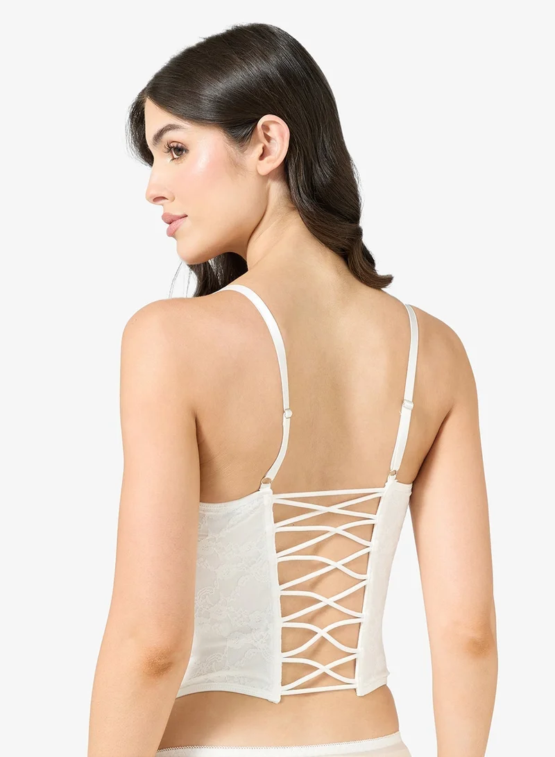 Ginger  Sweetheart Neckline Corset with Hook & Eye Closure for Women | Best Price UAE
