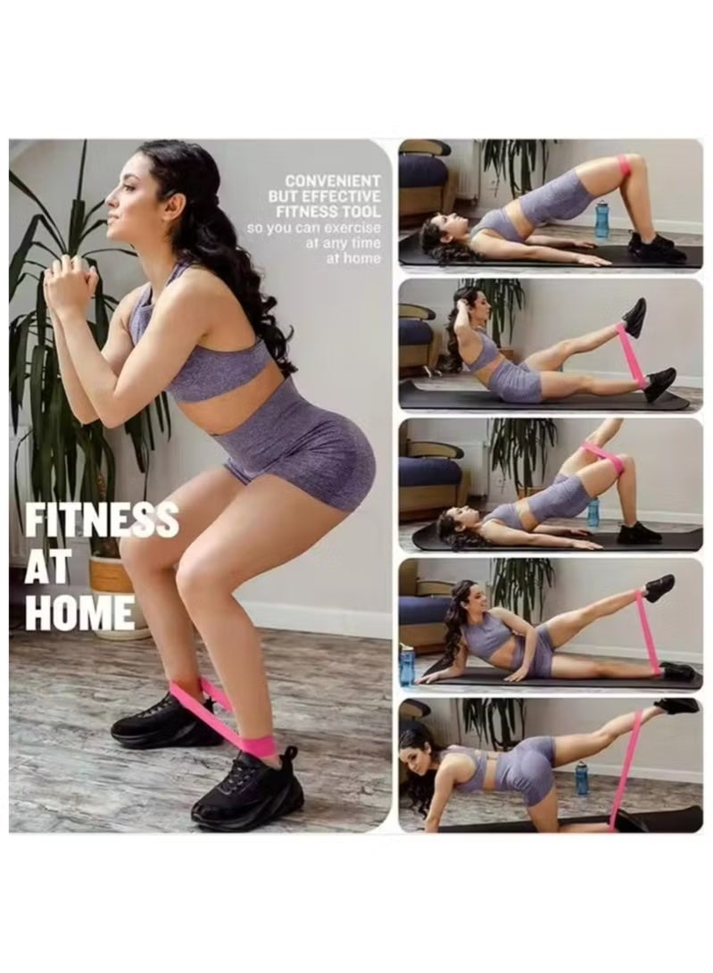 مجموعة مكونة من 5 قطع من أشرطة المقاومة المحمولة، أشرطة مرنة لليوجا والجيم والبيلاتس وتدريبات الأثقال والرياضة - Image 5
