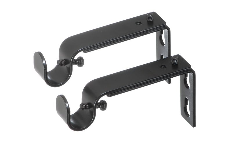 Ivilon Ivilon Adjustable Brackets for Curtain Rods  for 12 or 58 Inch Rods Set of 2  Black 