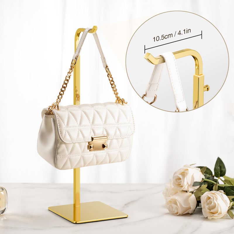 pickpiff Shiny Gold Purse Display Stand, Adjustable Handbag Holder for Closet, Desk, or Retail Display (1 Pack) - Image 3