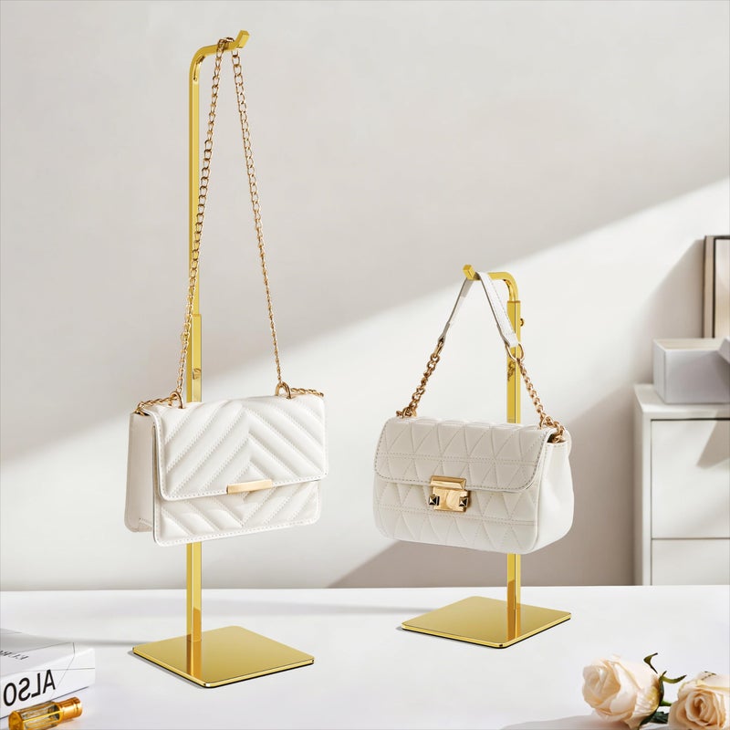 pickpiff Shiny Gold Purse Display Stand, Adjustable Handbag Holder for Closet, Desk, or Retail Display (1 Pack) - Image 5