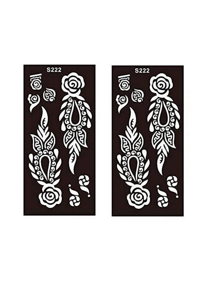 إيفاناز مجموعة هينا مهندي تاتو استنسل لأصابع الجسم والوجه هينا فن تاتو مؤقت للأطفال الفتيات والنساء تصميم Niv171 - Image 1