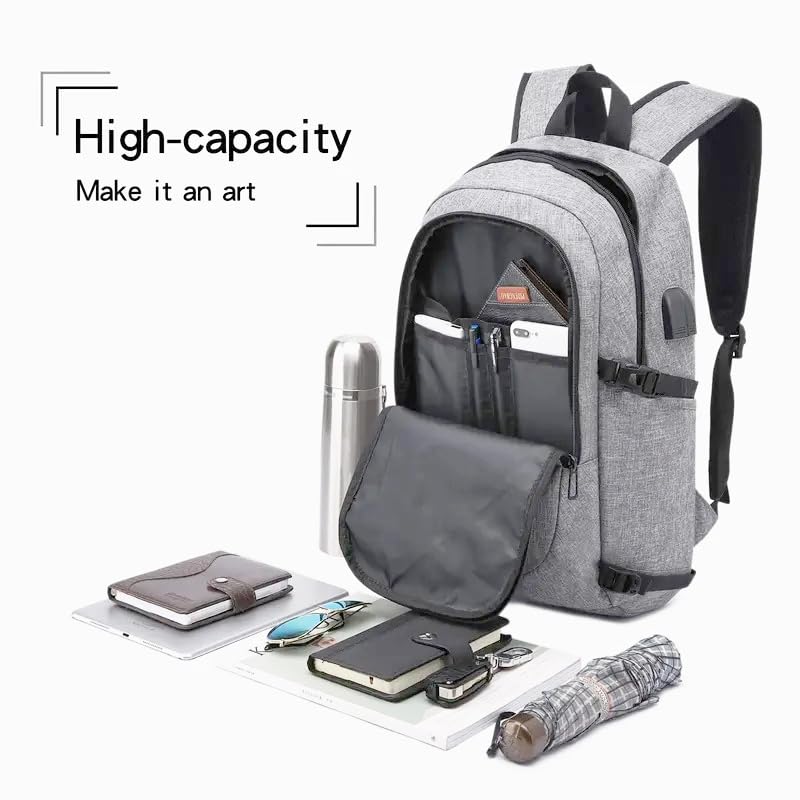 Impulse Aspireatlas 30L Unisex Travel 4 Compartment Laptop Backpack (16") with USB Charging Port/Office School College Business with Warranty (Grey) - Image 4