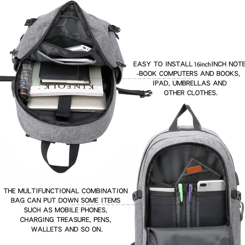 Impulse Aspireatlas 30L Unisex Travel 4 Compartment Laptop Backpack (16") with USB Charging Port/Office School College Business with Warranty (Grey) - Image 3