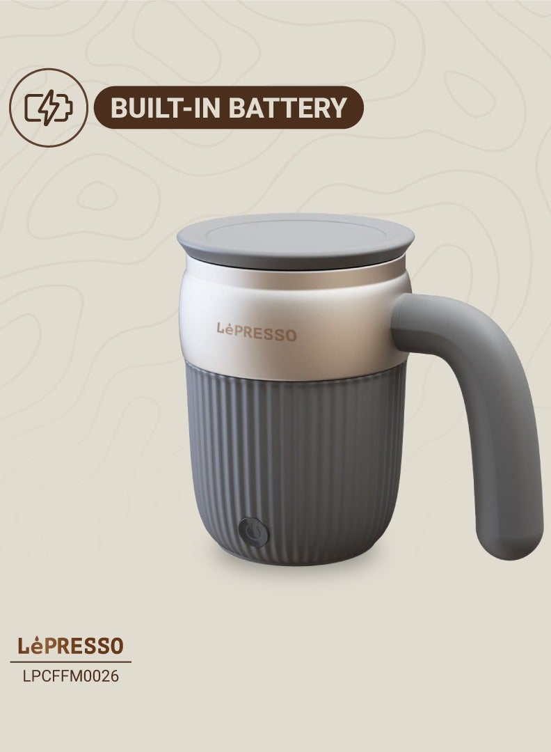 LePRESSO Stirring Mug with Magnetic Rotor, Self-Stirring Mug With Lid, Stainless Steel, Rechargeable Auto Magnetic Mug, Automatic Stirring, 450ml Capacity For All Beverages, USB-C Charging Port, Durable Stainless Steel - Grey - Image 5