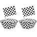 TecUnite 100 Pieces Checkered Flag Race Flag Cupcake Topper Picks and 100 Pieces Race Flag Cupcake Wrapper Paper Baking - Image 2
