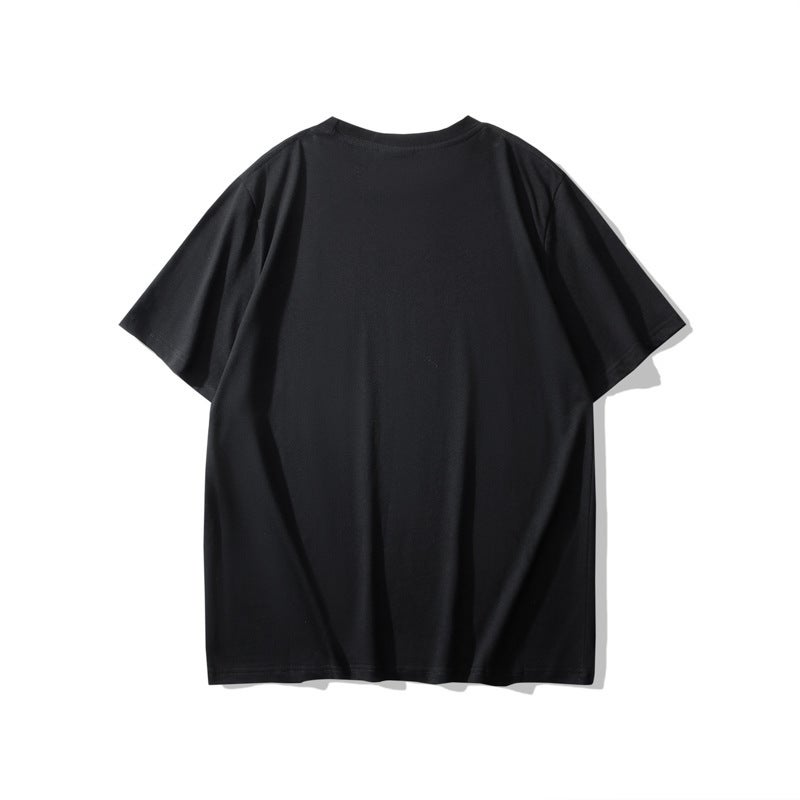 Trade Trendy Brand Embroidery Shark Small Standard Pure Cotton Loose Men And Women Couple Round Neck Short-Sleeved T-Shirt Summer Tee - Image 4