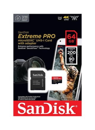 64 GB Memory card Extreme Pro,speeds of up to 200MB/s ,A2 Specification microSDXC  SDSQXCU-064G-GN6MA 64 GB - view 5