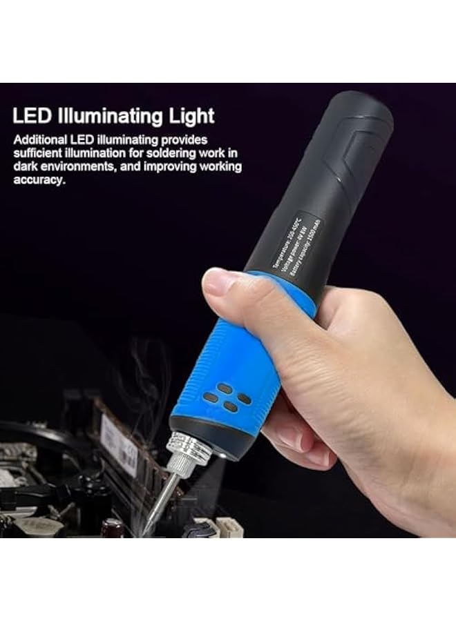 إيروريكس مكواة لحام كهربائية محمولة 200-450 درجة مئوية مكواة لحام كهربائية متعددة الوظائف USB قلم لحام مع ضوء LED - Image 3