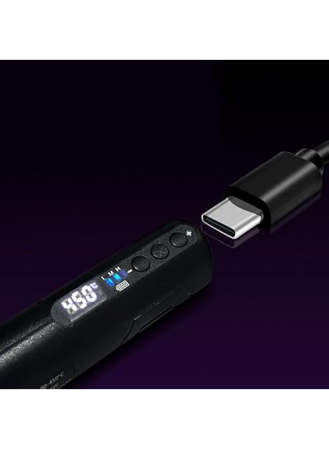 إيروريكس مكواة لحام كهربائية محمولة 200-450 درجة مئوية مكواة لحام كهربائية متعددة الوظائف USB قلم لحام مع ضوء LED - Image 4