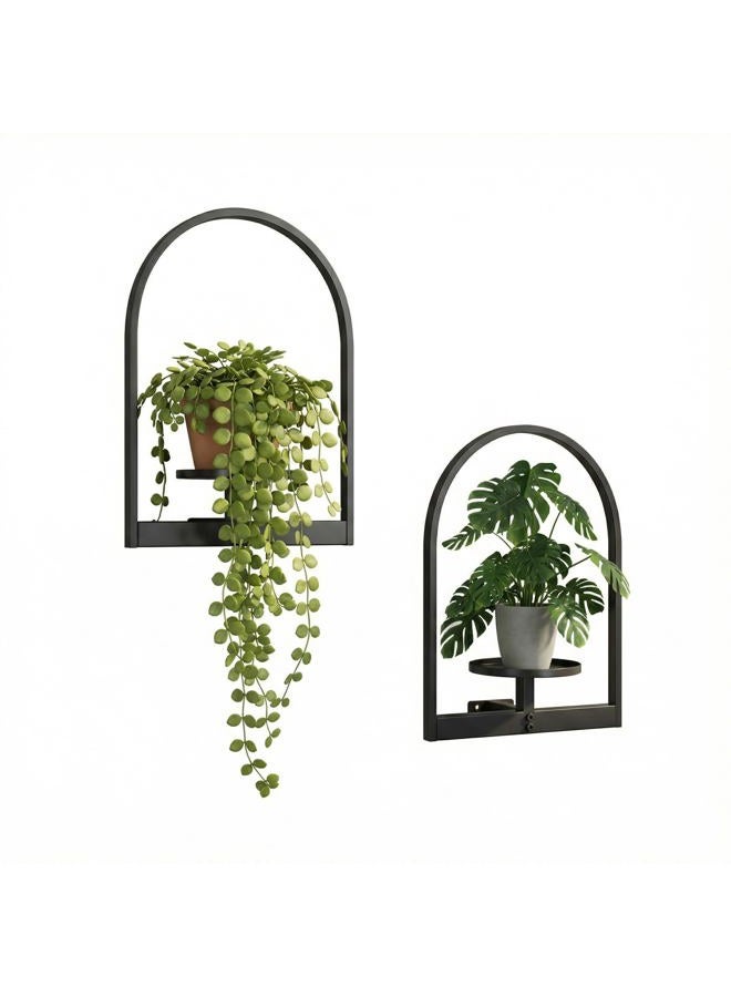 NUZZERO 2 Pack Plant Stand Indoor Outdoor Hanging Planters for Indoor Plants Wall Plant Holder for Indoor Plants Plant Frames Wall Decor for Livingroom Bedroom Balcony Patio - Image 1