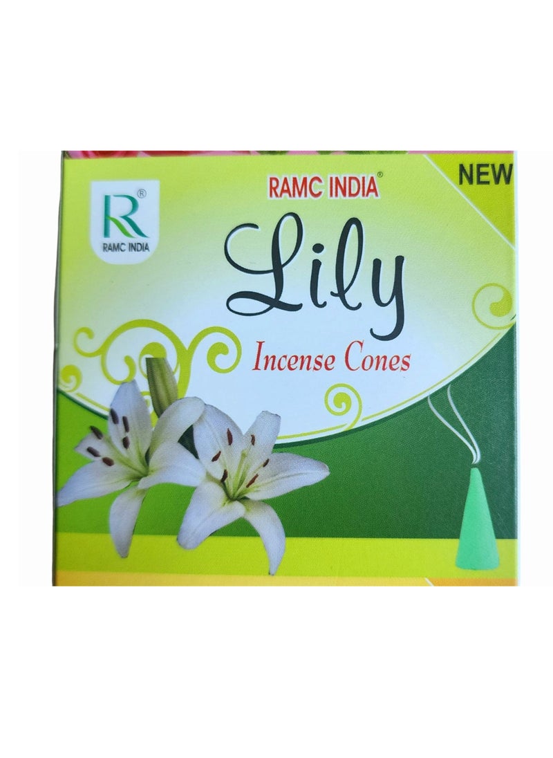 Ramc India - Lily Incense Cones| Aromatherapy | Dhoop Batti | Devotional Dhoop Cones for Pooja, Home, Rituals, Special Occasions, Aromatherapy and Meditation - Image 1