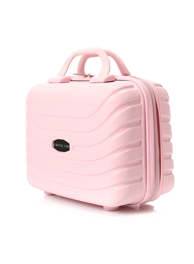 Crossland CROSSLAND Makeup Case – Polypropylene Hard Shell Cosmetic Bag, Travel Organizer, Lightweight & Stylish - Pink - Image 1
