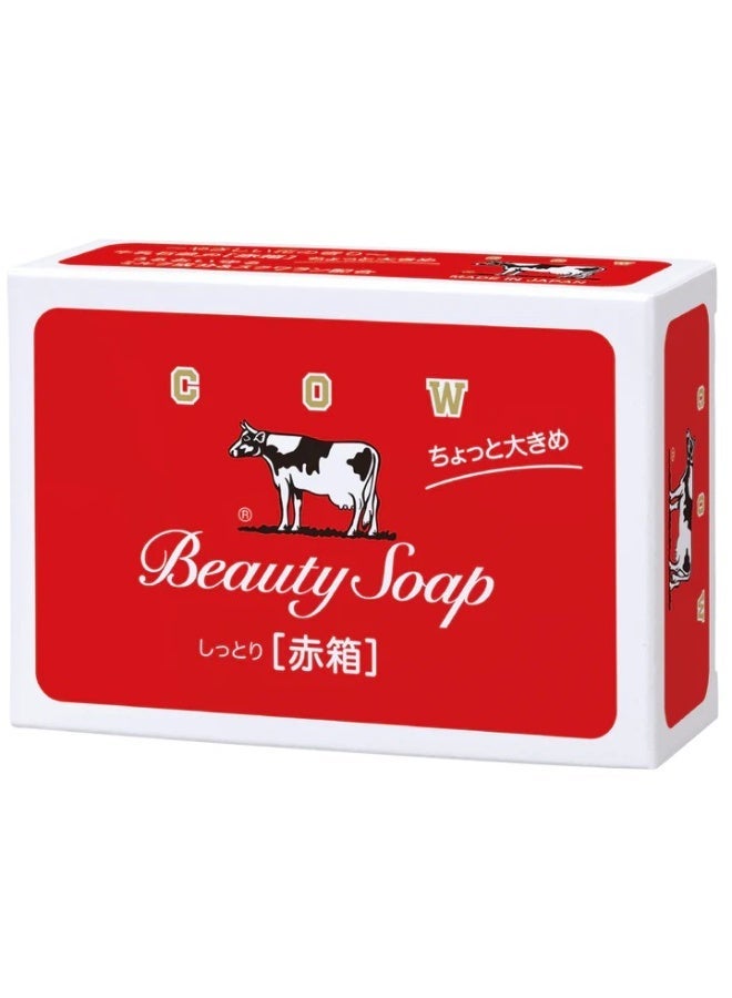 Cow Brand Beauty Soap Red Rose Fragrance 90g - Milk Enriched Moisturizing Face, Body & Hand Soap - Made in Japan - Image 1