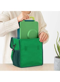 OMIE OmieBox Lunch Bag - Washable, Foldable, Durable, Water-Resistant Fabric with Interior Pocket and External Bottle Holder  - Image 2