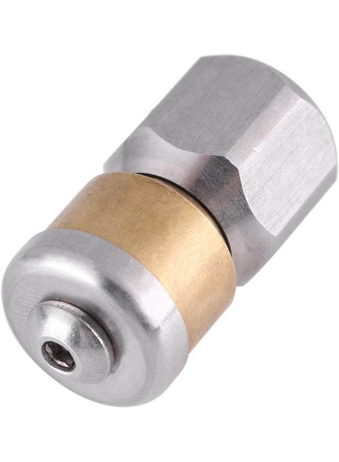 TOPINCN Rotating Sewer Jetter Nozzle Stainless Steel Pressure Sewer Hose Fittings Cleaning Pipe Drain Washing Rotary Nozzle 1/4BSP Female Thread  - Image 1