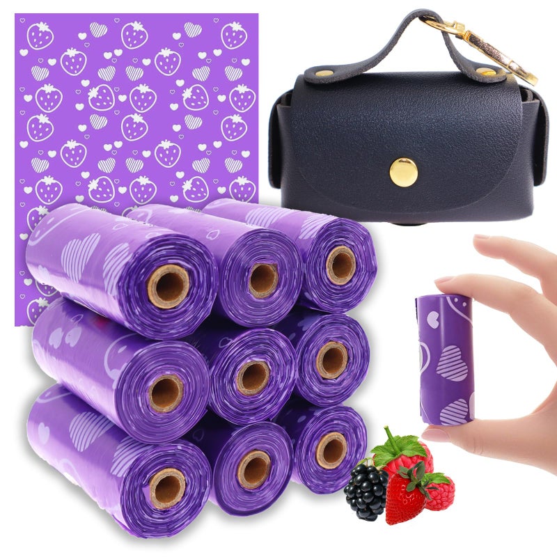 Eyryfui Sanitary Napkin Disposal Bags with Dispenser Feminine Hygiene Disposal Bags for Tampons Trash Bag, Personal Care Sanitary Bag for Women Privacy Handling (Purple) - Image 1