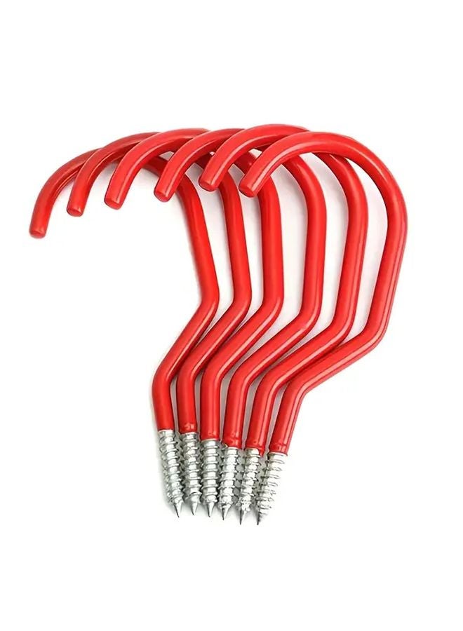 8 Pack Bicycle Storage Hooks 4 Red Big Hooks 4 Yellow U Shaped Hooks Ceiling Mount Garage Wall - Image 1