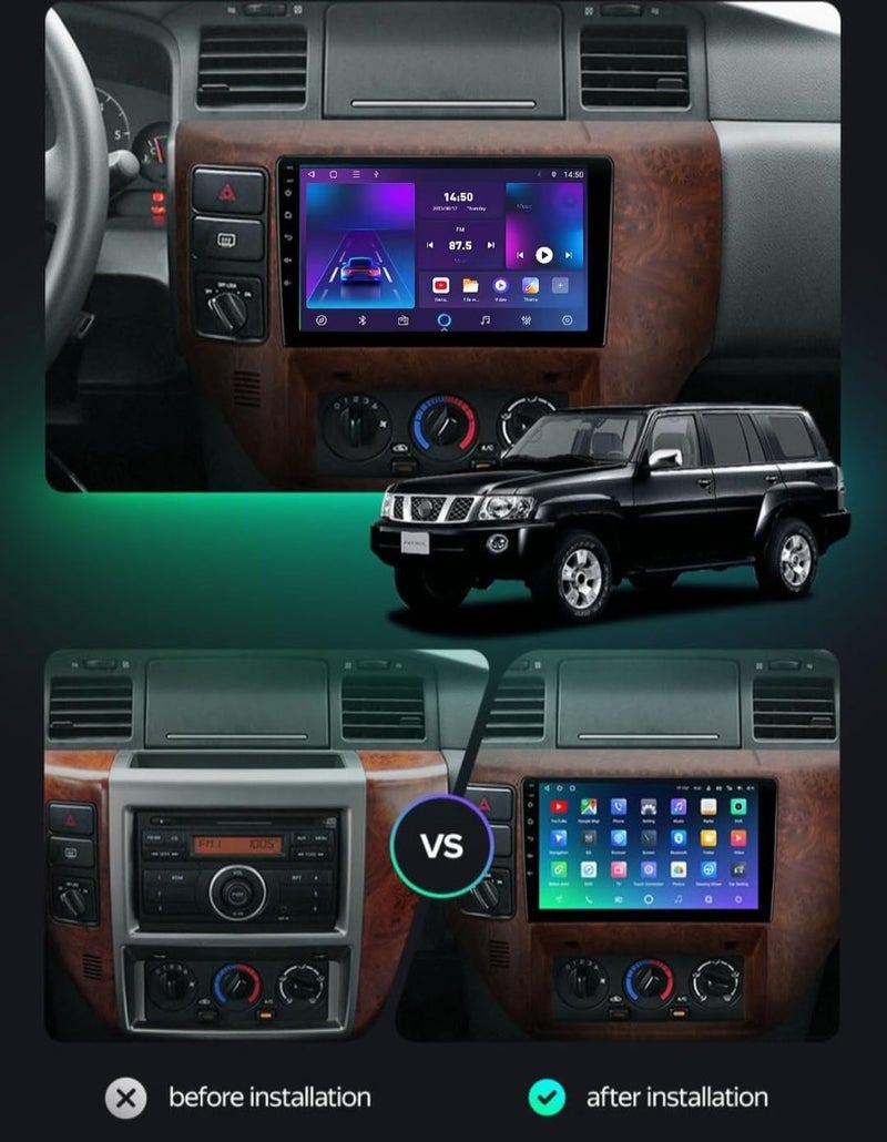 Vierex Fit Nissan Patrol Y61 Car Stereo Nissan Super Safari Y61 2004-2024 Android Screen With Apple Carplay Android Auto Wireless WiFi Fast Interface QLED (2+32GB Carplay 4CORE) - Image 2