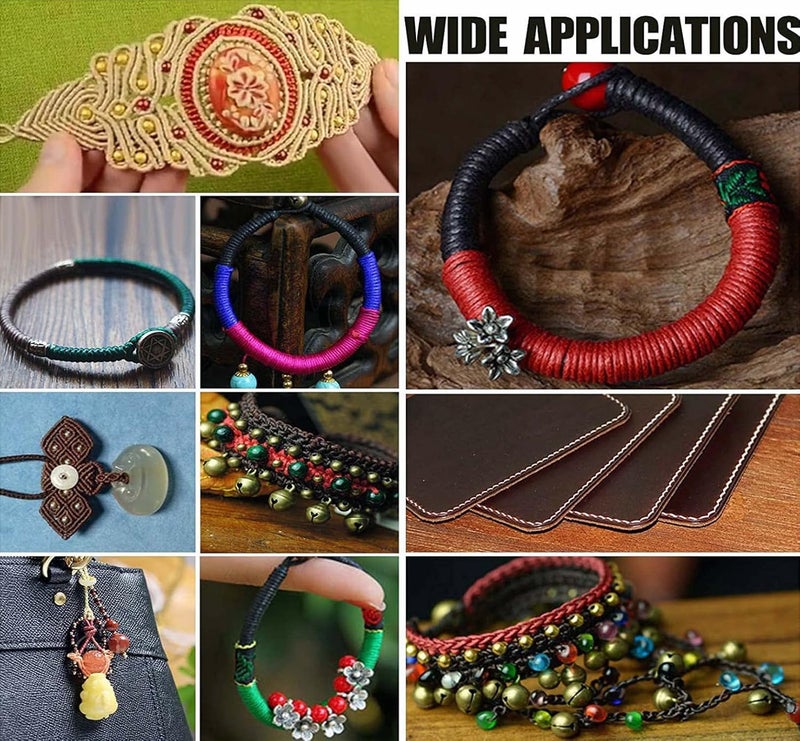 DIY Crafts DIY Crafts 12 mtr, Mix, Colors 1-30 Yards Waxed Polyester Cord Thread Beading String for Bracelet Necklace Jewelry DIY Craft Making Mac(12 mtr, Mix) - Image 3