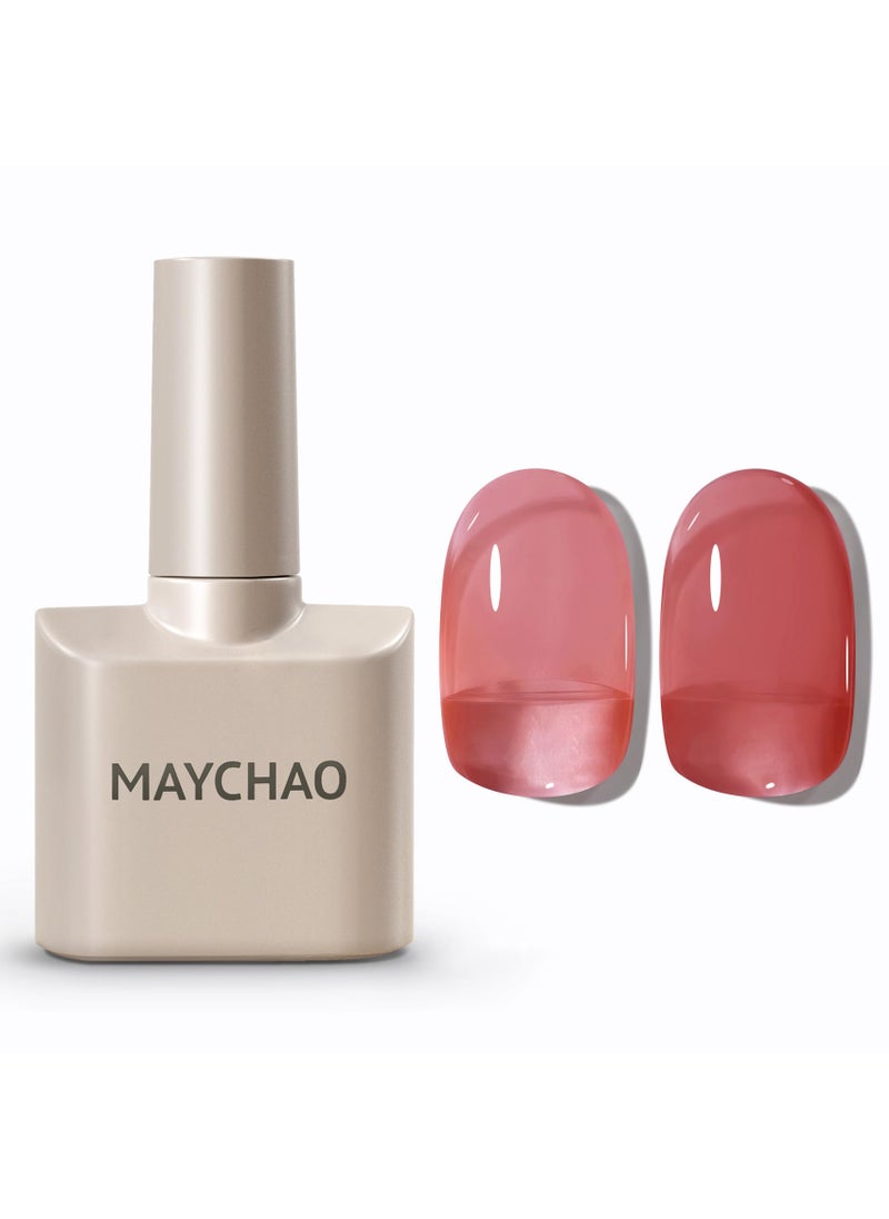 MAYCHAO MAYCHAO Jelly Gel Nail Polish 15ML Blush Pink Gel Polish Soak Off UV LED Sheer Pink Nail Polish for DIY Manicure Home Salon Nail Art 05 OZ 