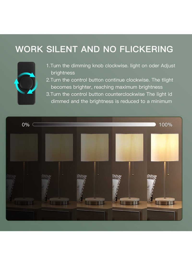 SYOSI Dimmer LED مفاتيح LED مخفف 1 مجموعة 220V-240V مروحة خلفية كاملة محدد دوار لمصابيح LED القابلة للتعتيم من 3-100W ومصابيح متوهجة وهالوجين لمصابيح الطاولة ومصابيح الأرضية - Image 2