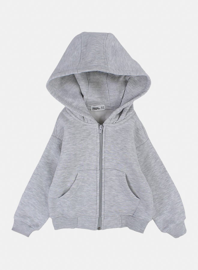 اوركيدز هودي بسوستة وأكمام طويلة للأطفال – رمادي - Image 1