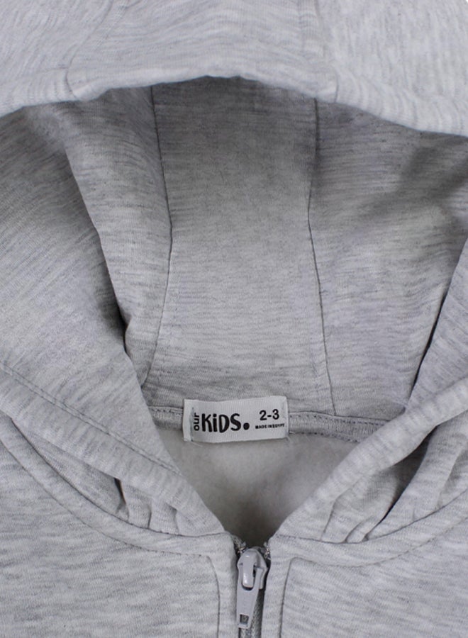 اوركيدز هودي بسوستة وأكمام طويلة للأطفال – رمادي - Image 3