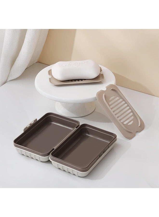 2Pcs Travel Soap Holder Soap Box Soap Container Soap Case Portable Bar Soap Dishes with Drain for Traveling Camping Hiking Bathroom Vacation Outdoor Shower - Image 2