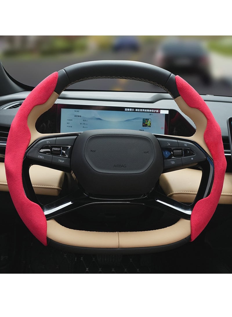 Anti-slip Suede Luxury Soft Touch Steering Wheel Protective Case Hard Breathable Ultra-thin Universal Steering Cover Suitable For Carryover Stylish Car Interior - Image 2