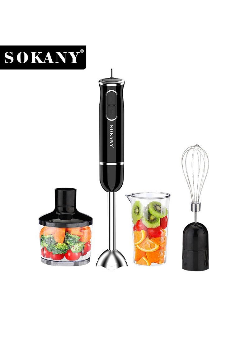 sokany 4-in-1 Multifunction Hand Blender Food Processor Electric Chopper 400W SK-1721-4 Black - Image 1