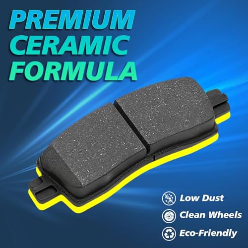 Haruma D1169 D883 Front Disc Brake Pads Rear Ceramic Pads Compatible for Buick Enclave Rainier,Chevrolet Traverse SSR Trailblazer EXT,GMC Acadia Limited Envoy XL,Saab 9-7x, Isuzu Ascender,Saturn Outlook - Image 3