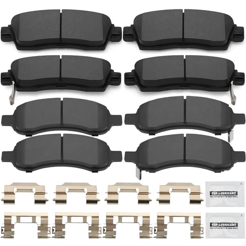 Haruma D1169 D883 Front Disc Brake Pads Rear Ceramic Pads Compatible for Buick Enclave Rainier,Chevrolet Traverse SSR Trailblazer EXT,GMC Acadia Limited Envoy XL,Saab 9-7x, Isuzu Ascender,Saturn Outlook - Image 1