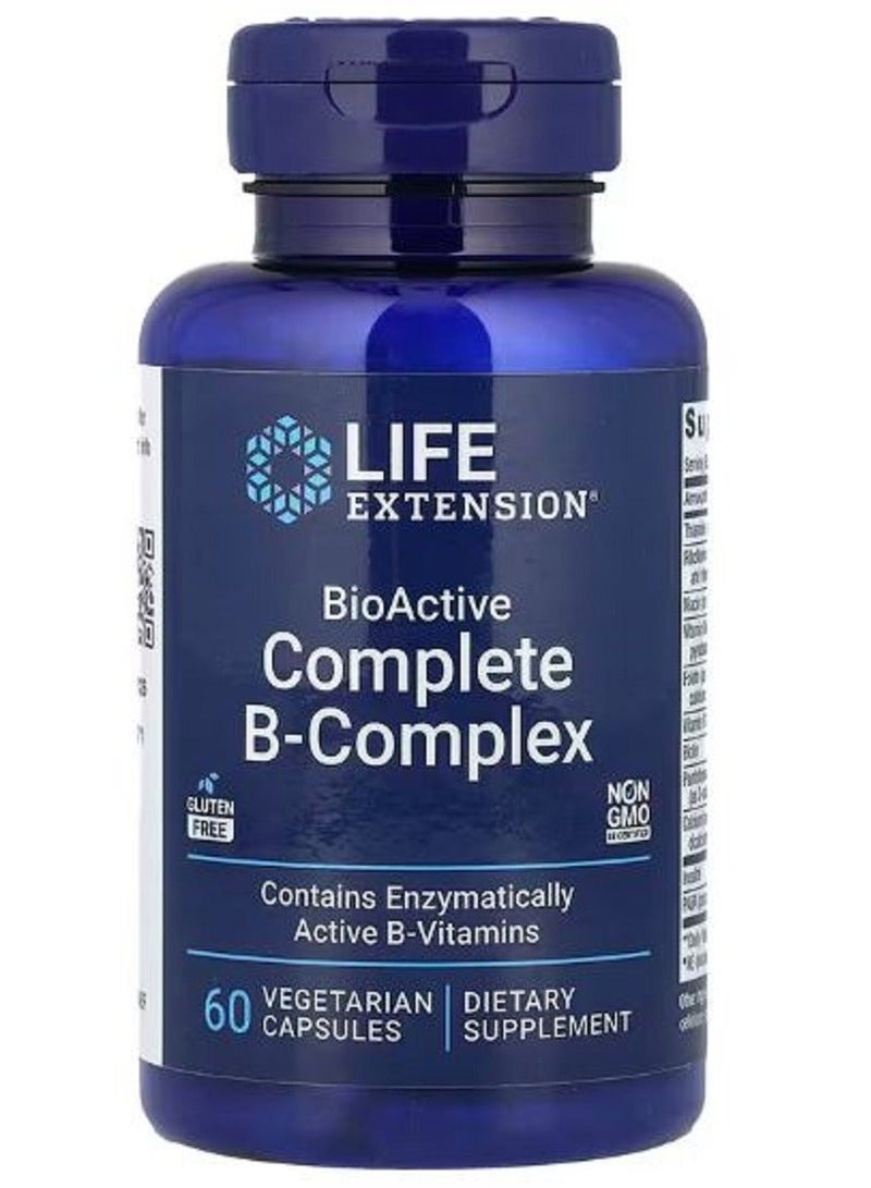 Life Extension Complete Bioactive Vitamin B Complex, 60 Vegetarian Capsules - Image 1