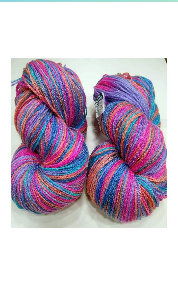 NTGS Oswal Knitting Yarn Wool, Multi Lavender 200 gm Woolen Crochet Yarn Thread. Best Used with Knitting Needles, Crochet Needles. Wool Yarn for Knitting. Best Woolen Thread. - Image 4