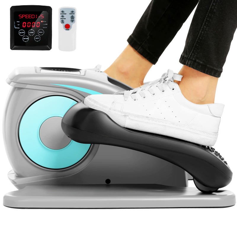 ANCHEER Under Desk Elliptical, Electric Ellipse Leg Exerciser While Sitting for Seniors Adults, Quiet Portable Motorized Seated Foot Pedal Exerciser with Remote Control for Home Office Use - Image 1