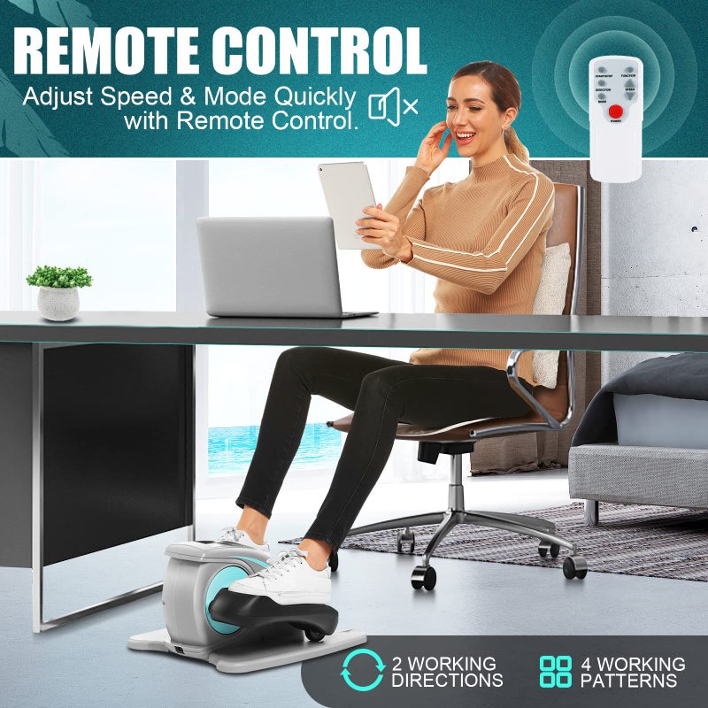 ANCHEER Under Desk Elliptical, Electric Ellipse Leg Exerciser While Sitting for Seniors Adults, Quiet Portable Motorized Seated Foot Pedal Exerciser with Remote Control for Home Office Use - Image 4