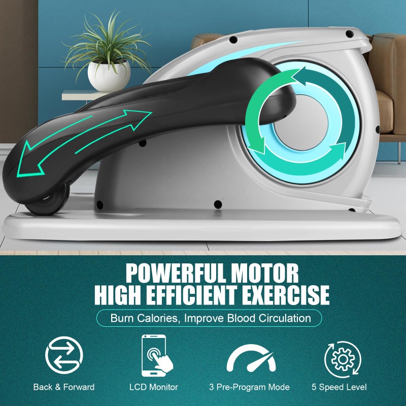 ANCHEER Under Desk Elliptical, Electric Ellipse Leg Exerciser While Sitting for Seniors Adults, Quiet Portable Motorized Seated Foot Pedal Exerciser with Remote Control for Home Office Use - Image 3