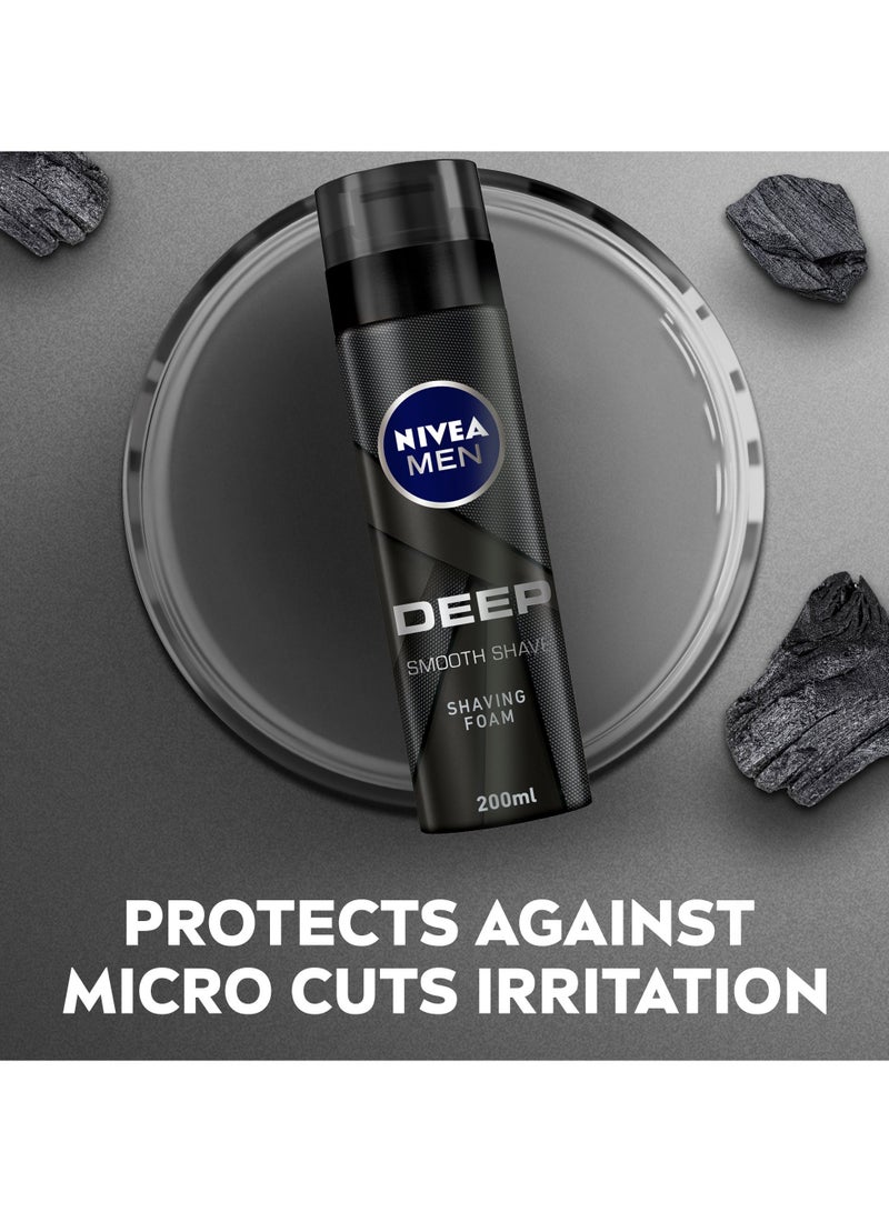 Nivea رغوة حلاقة للرجال، حلاقة عميقة ناعمة مضادة للبكتيريا كربون أسود، 2x200مل - Image 2