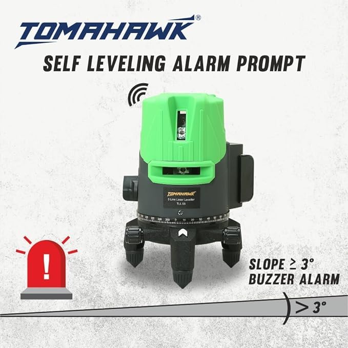 Tomahawk Professtional TLL-B-03-N 3 Lines 3D Horizontal and Vertical Green Laser Cross self Leveling Laser Level - Waterproof and Rechargeable - Image 3