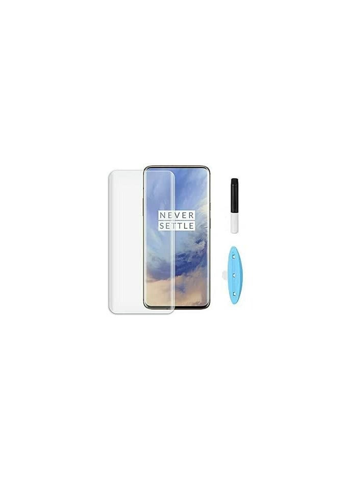 UV Screen Protector, HD clear Easy & Bubble Free Installation Tempered Glass Screen Protector Designed for 1+7 pro ,One plus 7 Pro / One plus 7T Pro Clear