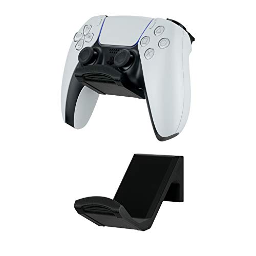BRAINWAVZ Game Controller Wall Mount (2 Pack) for PS5 DualSense Holder Hanger Stand bracket for Playstation PS5 Gamepad, No Screws, Strong VHB Adhesive (Black) - Image 1
