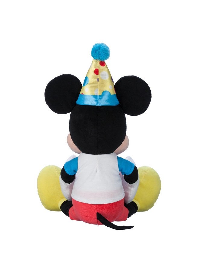 Disney store Disney Store Official Happy Birthday Mickey Mouse Stuffed Animal with Plush Cake, Candle & Party Hat - Embroidered Features, T-Shirt & Soft Mouse Ears for Kids  - Image 3