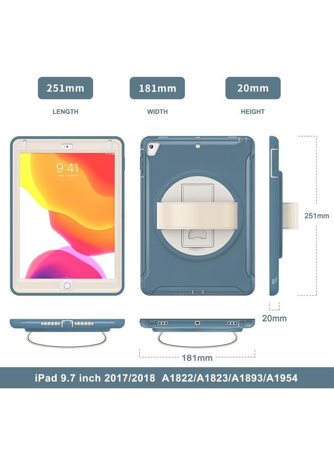 اس-توب جراب تابلت قابل للدوران 360 درجة مصنوع من مادة PC + TPU لجهاز iPad 9.7 2018 / 2017 - Image 3
